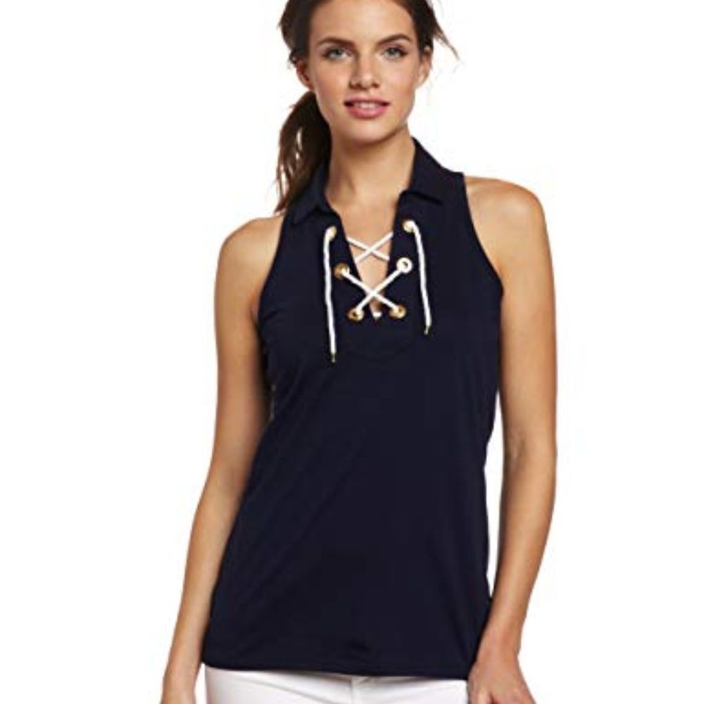 Lilly Pulitzer First Mate Lace Up Polo